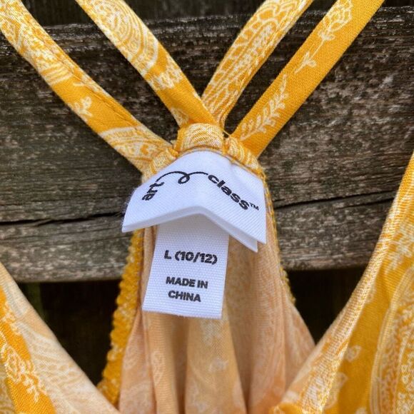 Art Class Yellow Paisley Maxi Sun‎ Dress | L - Picture 2 of 4